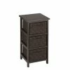 Best Sale 👍 Honey Can Do 25" Small Espresso Storage Cabinet with Wood Frame & Woven Fabric Drawers 👏 -Honey Can Do Sales Store D614079S 3