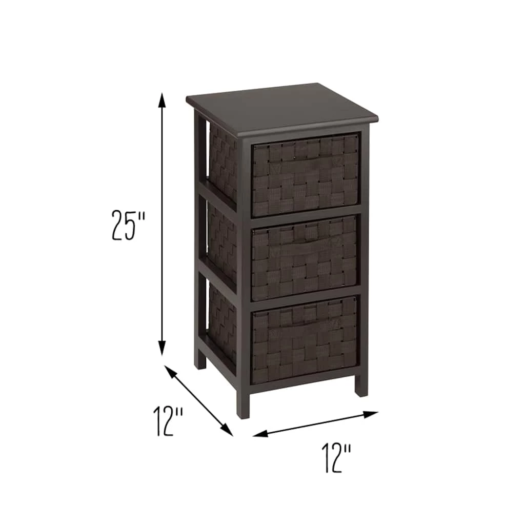 Best Sale π Honey Can Do 25" Small Espresso Storage Cabinet with Wood Frame & Woven Fabric Drawers π 6 Best Sale π Honey Can Do 25" Small Espresso Storage Cabinet with Wood Frame & Woven Fabric Drawers π - Image 4