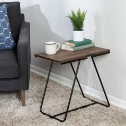 New 👍 Honey Can Do Black Square Side Table 👏