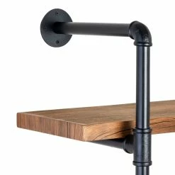 Flash Sale 🌟 Honey Can Do Black 2-Tier Industrial Wall Shelf 🔔 -Honey Can Do Sales Store D614081S 6