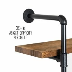 Flash Sale 🌟 Honey Can Do Black 2-Tier Industrial Wall Shelf 🔔 -Honey Can Do Sales Store D614081S 8