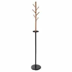 Buy 🎁 Honey Can Do 70" Brown & Black Freestanding 🧥 Coat Rack with Tree Design & Accessory Tray 👏
