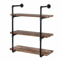 Budget 👍 Honey Can Do 34.5" Black Three-Tier Industrial Wall Shelf 🎁