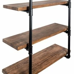 Budget 👍 Honey Can Do 34.5" Black Three-Tier Industrial Wall Shelf 🎁 -Honey Can Do Sales Store D614087S 6