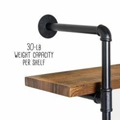 Budget 👍 Honey Can Do 34.5" Black Three-Tier Industrial Wall Shelf 🎁 -Honey Can Do Sales Store D614087S 9