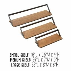 Best reviews of 🧨 Honey Can Do Floating Decorative Metal & Wood Wall Shelves, 3ct. 👏 -Honey Can Do Sales Store D614093S 13