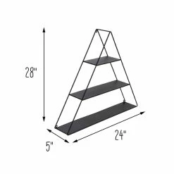 Brand new 😍 Honey Can Do 28" Black Three-Tier Triangle Decorative Metal Wall Shelf ⌛ -Honey Can Do Sales Store D614094S 11