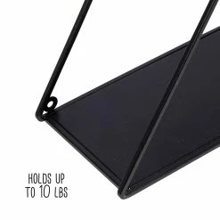 Brand new 😍 Honey Can Do 28" Black Three-Tier Triangle Decorative Metal Wall Shelf ⌛ -Honey Can Do Sales Store D614094S 12