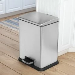 Brand new 👍 Honey Can Do Tall & Wide 58L Stainless Steel Step Trash Can with Lid 🤩 -Honey Can Do Sales Store D614112S 1