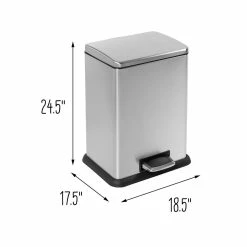 Brand new 👍 Honey Can Do Tall & Wide 58L Stainless Steel Step Trash Can with Lid 🤩 -Honey Can Do Sales Store D614112S 11