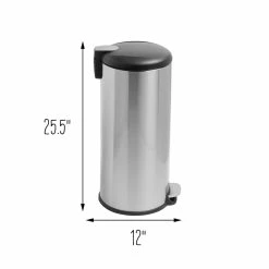 Deals 🎉 Honey Can Do 30L Soft-Close Round Stainless Steel Trash Can ✔️ -Honey Can Do Sales Store D614133S 10