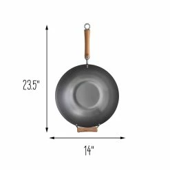 Flash Sale ⭐ Honey Can Do 4 Piece Joyce Chen Classic Series Uncoated Carbon Steel Wok Set w/ Lid & Birch Handles 🤩 -Honey Can Do Sales Store D614149S 7