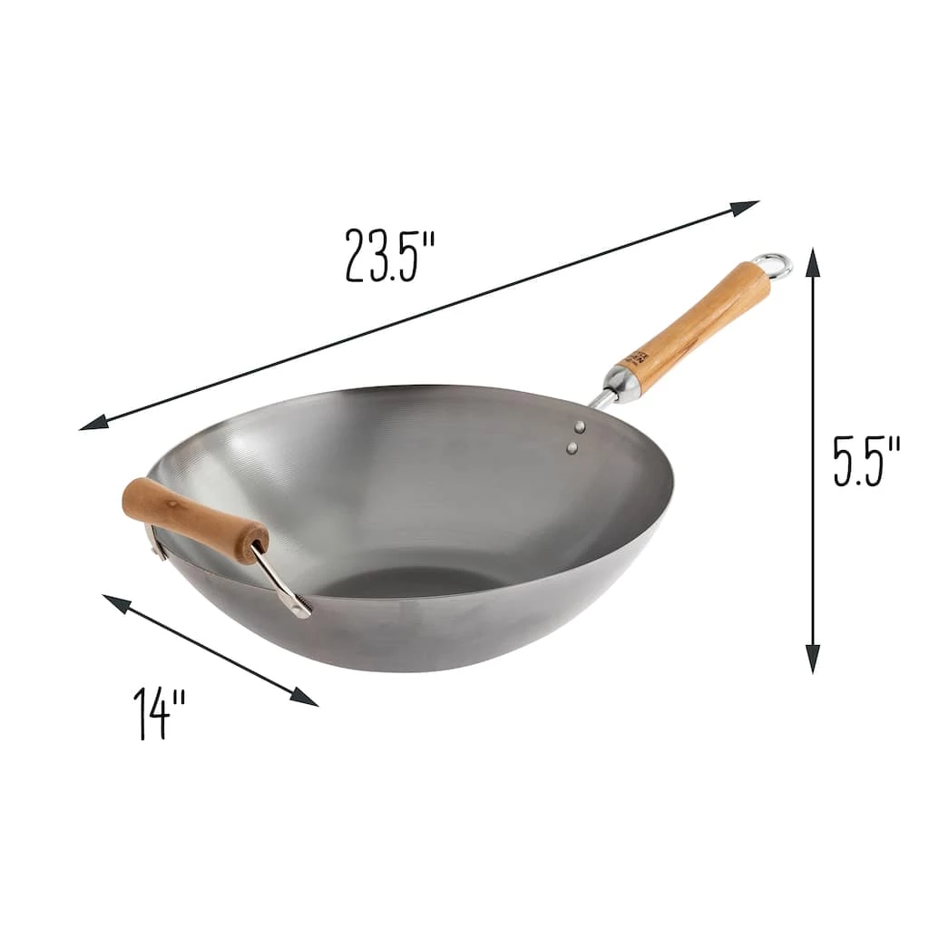 New β€οΈ Honey Can Do 14'' Joyce Chen Classic Series Carbon Steel Wok w/ Birch Handles π 8 New β€οΈ Honey Can Do 14'' Joyce Chen Classic Series Carbon Steel Wok w/ Birch Handles π - Image 6