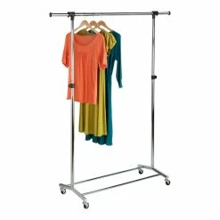 Outlet 💯 Honey Can Do Chrome Rolling Garment Rack 🤩