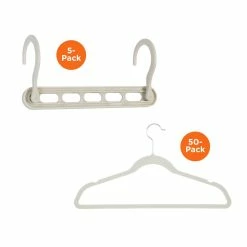 Buy 👍 Honey Can Do White Collapsible Hangers w/ Velvet Non-Slip Hangers, 55ct. 🎉 -Honey Can Do Sales Store D614189S 3