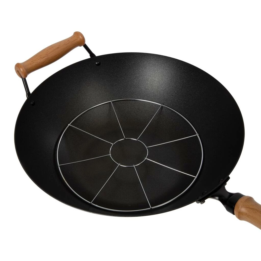 Outlet ❤️ Honey Can Do 14'' Joyce Chen Professional Series Carbon Steel Nonstick Wok Set w/ Lid & Maple Handles 🧨 7 Outlet ❤️ Honey Can Do 14'' Joyce Chen Professional Series Carbon Steel Nonstick Wok Set w/ Lid & Maple Handles 🧨 - Image 5