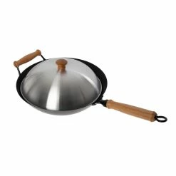 Outlet ❤️ Honey Can Do 14'' Joyce Chen Professional Series Carbon Steel Nonstick Wok Set w/ Lid & Maple Handles 🧨 18 Outlet ❤️ Honey Can Do 14'' Joyce Chen Professional Series Carbon Steel Nonstick Wok Set w/ Lid & Maple Handles 🧨 -Honey Can Do Sales Store D614194S 7
