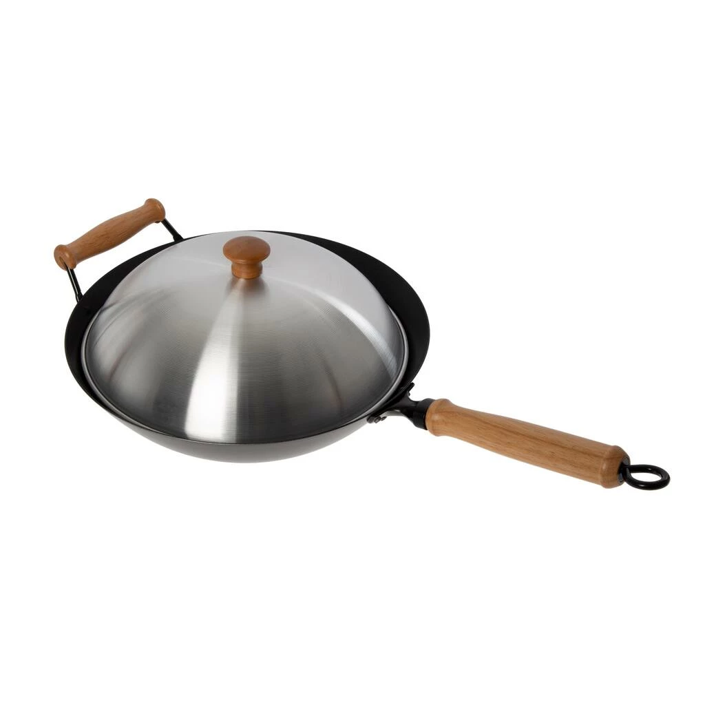 Outlet ❤️ Honey Can Do 14'' Joyce Chen Professional Series Carbon Steel Nonstick Wok Set w/ Lid & Maple Handles 🧨 9 Outlet ❤️ Honey Can Do 14'' Joyce Chen Professional Series Carbon Steel Nonstick Wok Set w/ Lid & Maple Handles 🧨 - Image 7
