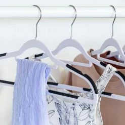 Cheap ✨ Honey Can Do White/Black Rubber Grip Hangers, 60ct. 🥰 -Honey Can Do Sales Store D614201S 2