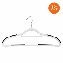 Cheap ✨ Honey Can Do White/Black Rubber Grip Hangers, 60ct. 🥰 -Honey Can Do Sales Store D614201S 3