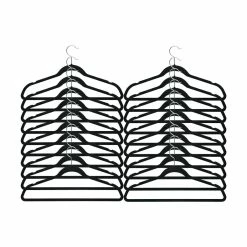 Cheapest 🥰 Honey Can Do Black Flocked Suit Hanger, 20ct. ❤️ -Honey Can Do Sales Store D614216S 3