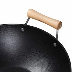 Outlet 🔥 Honey Can Do 14'' Joyce Chen Professional Series Cast Iron Wok w/ Maple Handle 😀 -Honey Can Do Sales Store D614223S 8