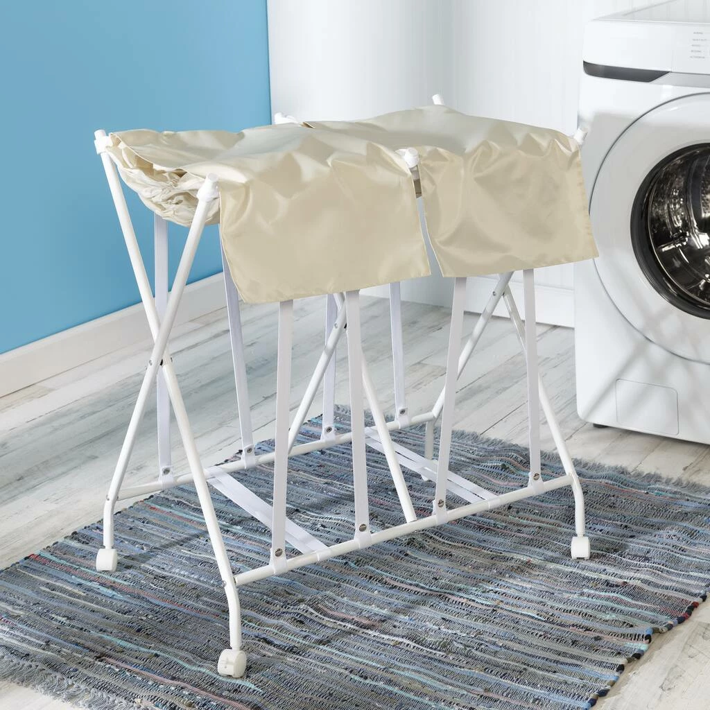 Discount π Honey Can Do White/Natural Double Bounce Back Hamper with Wheels and Lid β 4 Discount π Honey Can Do White/Natural Double Bounce Back Hamper with Wheels and Lid β - Image 2