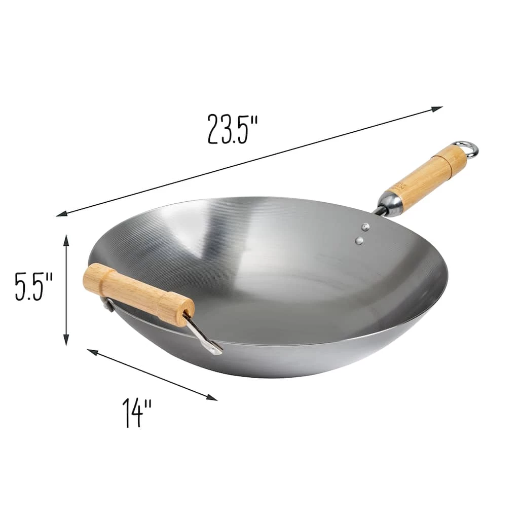 Best deal π Honey Can Do 14'' Joyce Chen Classic Series Round Bottom Carbon Steel Wok w/Birch Handles β¨ 8 Best deal π Honey Can Do 14'' Joyce Chen Classic Series Round Bottom Carbon Steel Wok w/Birch Handles β¨ - Image 6