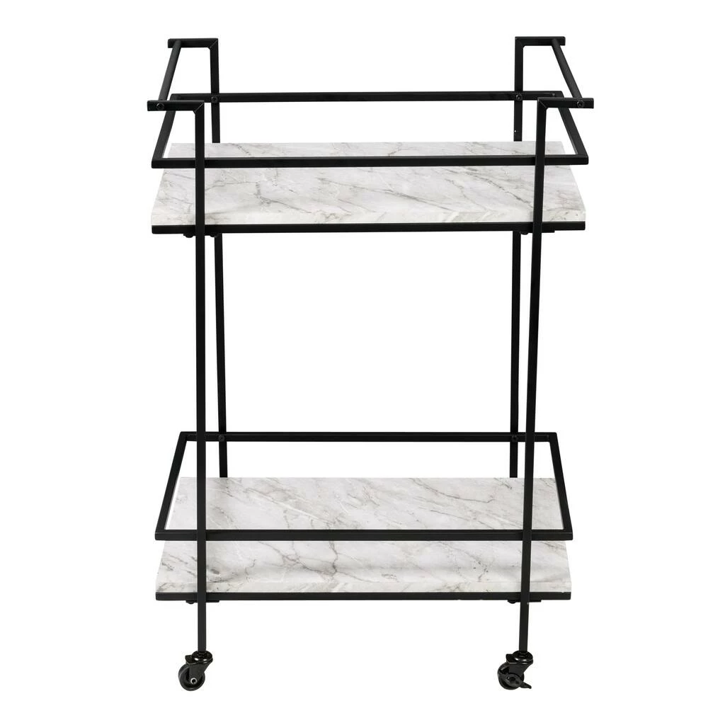New π Honey Can Do 2-Tier Black & White Faux Marble Rolling Bar & Serving Cart π₯ 12 New π Honey Can Do 2-Tier Black & White Faux Marble Rolling Bar & Serving Cart π₯ - Image 10