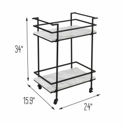 New π Honey Can Do 2-Tier Black & White Faux Marble Rolling Bar & Serving Cart π₯ 27 New π Honey Can Do 2-Tier Black & White Faux Marble Rolling Bar & Serving Cart π₯ -Honey Can Do Sales Store D654062S 12