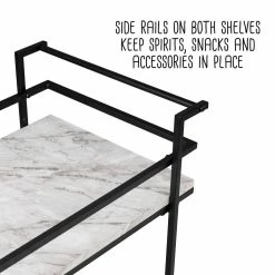 New π Honey Can Do 2-Tier Black & White Faux Marble Rolling Bar & Serving Cart π₯ 28 New π Honey Can Do 2-Tier Black & White Faux Marble Rolling Bar & Serving Cart π₯ -Honey Can Do Sales Store D654062S 15