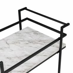 New π Honey Can Do 2-Tier Black & White Faux Marble Rolling Bar & Serving Cart π₯ 21 New π Honey Can Do 2-Tier Black & White Faux Marble Rolling Bar & Serving Cart π₯ -Honey Can Do Sales Store D654062S 6
