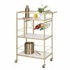 New ✔️ Honey Can Do 3-Tier Gold & White Rolling Bar & Serving Cart with Handles 🤩 -Honey Can Do Sales Store D654063S 1