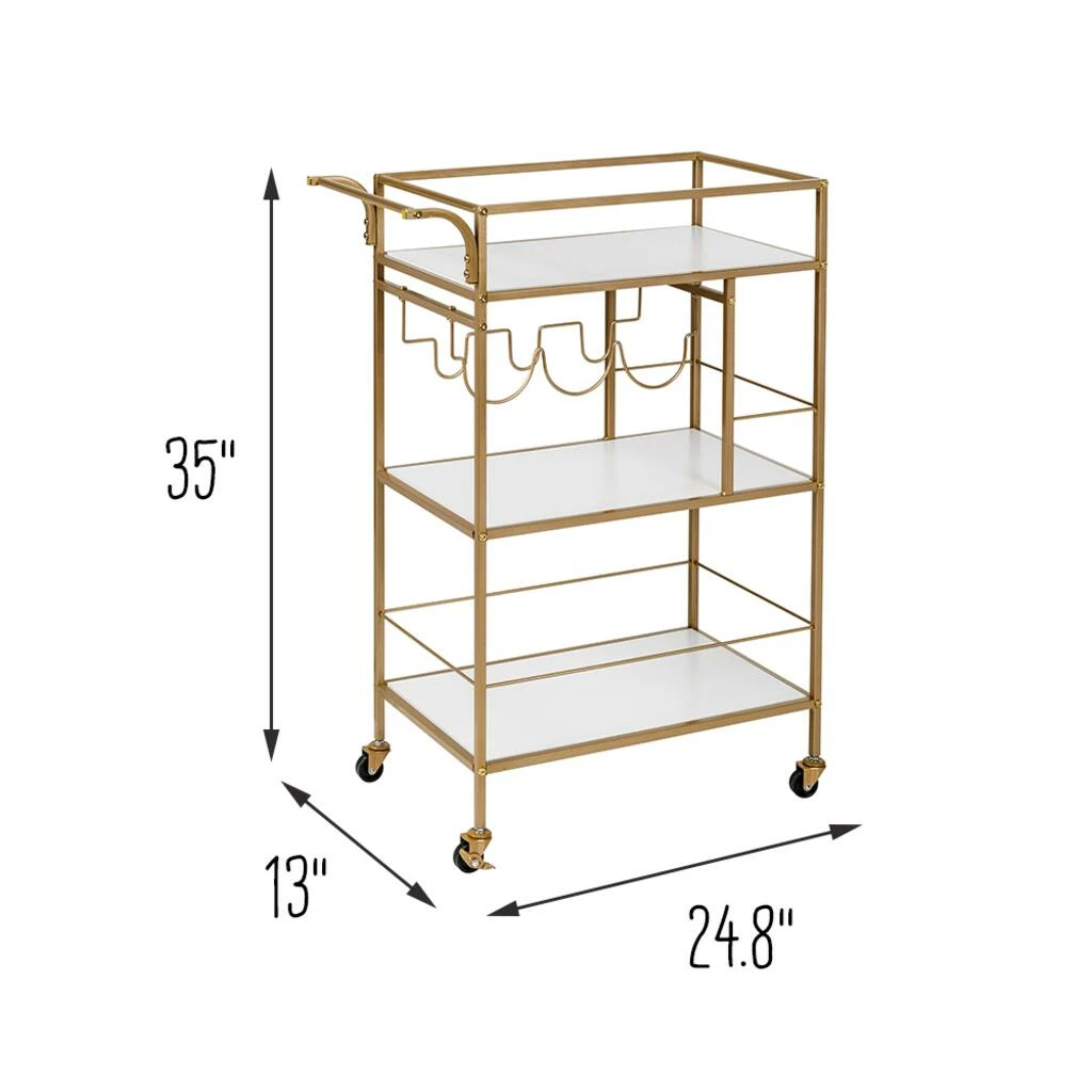 New βοΈ Honey Can Do 3-Tier Gold & White Rolling Bar & Serving Cart with Handles π€© 14 New βοΈ Honey Can Do 3-Tier Gold & White Rolling Bar & Serving Cart with Handles π€© - Image 12