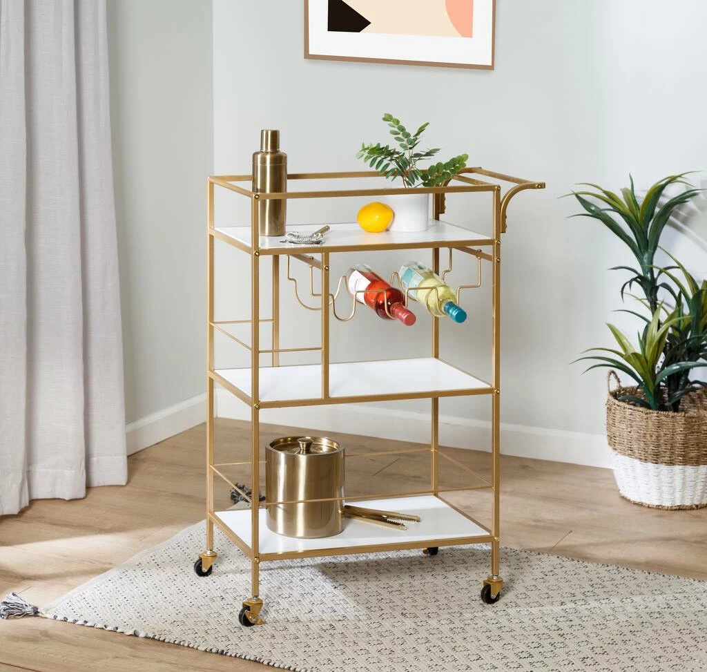 New βοΈ Honey Can Do 3-Tier Gold & White Rolling Bar & Serving Cart with Handles π€© 5 New βοΈ Honey Can Do 3-Tier Gold & White Rolling Bar & Serving Cart with Handles π€© - Image 3