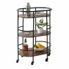 Buy 👍 Honey Can Do 3-Tier Black & Rustic Brown Rolling Bar & Serving Cart 💯 -Honey Can Do Sales Store D654064S 1