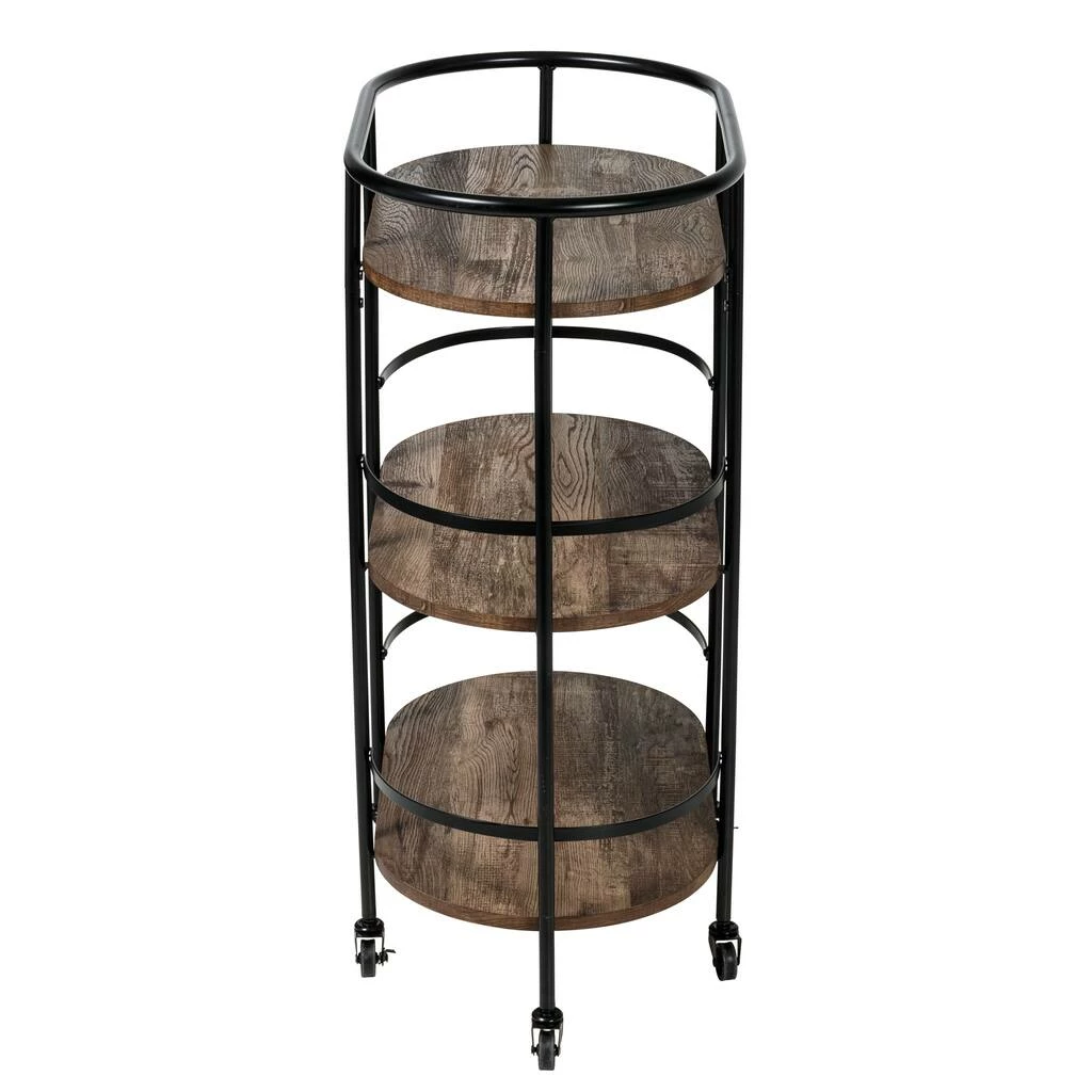 Buy π Honey Can Do 3-Tier Black & Rustic Brown Rolling Bar & Serving Cart π― 13 Buy π Honey Can Do 3-Tier Black & Rustic Brown Rolling Bar & Serving Cart π― - Image 11