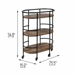Buy π Honey Can Do 3-Tier Black & Rustic Brown Rolling Bar & Serving Cart π― 33 Buy π Honey Can Do 3-Tier Black & Rustic Brown Rolling Bar & Serving Cart π― -Honey Can Do Sales Store D654064S 15