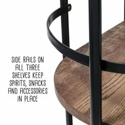 Buy π Honey Can Do 3-Tier Black & Rustic Brown Rolling Bar & Serving Cart π― 34 Buy π Honey Can Do 3-Tier Black & Rustic Brown Rolling Bar & Serving Cart π― -Honey Can Do Sales Store D654064S 17