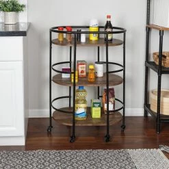Buy π Honey Can Do 3-Tier Black & Rustic Brown Rolling Bar & Serving Cart π― 23 Buy π Honey Can Do 3-Tier Black & Rustic Brown Rolling Bar & Serving Cart π― -Honey Can Do Sales Store D654064S 5
