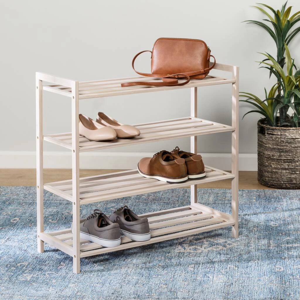 Discount π₯° Honey Can Do White Wash 4-Tier Bamboo π Shoe Rack π― 4 Discount π₯° Honey Can Do White Wash 4-Tier Bamboo π Shoe Rack π― - Image 2