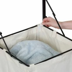 Flash Sale 🌟 Honey Can Do Black & Walnut Collapsible Wall-Mounted Hamper with Bag and Shelf ⌛ -Honey Can Do Sales Store D654301S 9