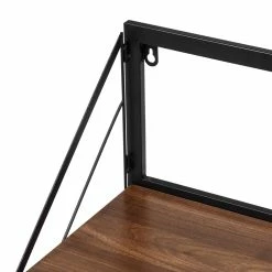 Deals 👏 Honey Can Do Walnut Large Modern Farmhouse Floating Shelf with Metal Bracket 😀 -Honey Can Do Sales Store D654305S 5