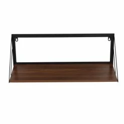 Deals 👏 Honey Can Do Walnut Large Modern Farmhouse Floating Shelf with Metal Bracket 😀 -Honey Can Do Sales Store D654305S 7