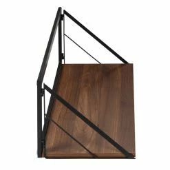 Deals 👏 Honey Can Do Walnut Large Modern Farmhouse Floating Shelf with Metal Bracket 😀 -Honey Can Do Sales Store D654305S 8