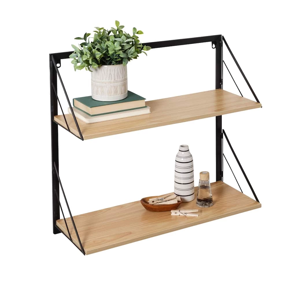 Cheap π Honey Can Do Maple Modern 2 Tier Wall Mounted Shelf π 3 Cheap π Honey Can Do Maple Modern 2 Tier Wall Mounted Shelf π