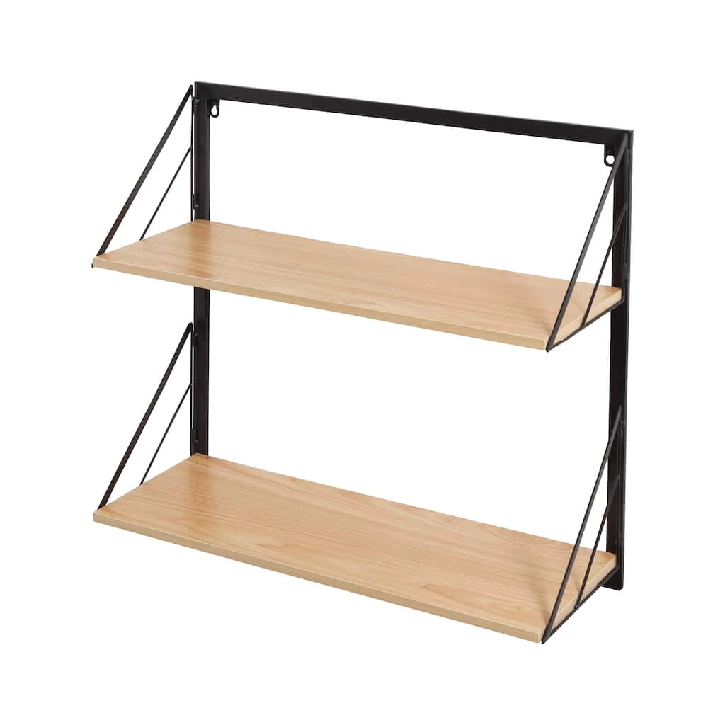 Cheap π Honey Can Do Maple Modern 2 Tier Wall Mounted Shelf π 4 Cheap π Honey Can Do Maple Modern 2 Tier Wall Mounted Shelf π - Image 2