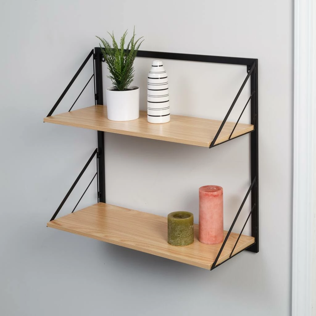 Cheap π Honey Can Do Maple Modern 2 Tier Wall Mounted Shelf π 6 Cheap π Honey Can Do Maple Modern 2 Tier Wall Mounted Shelf π - Image 4