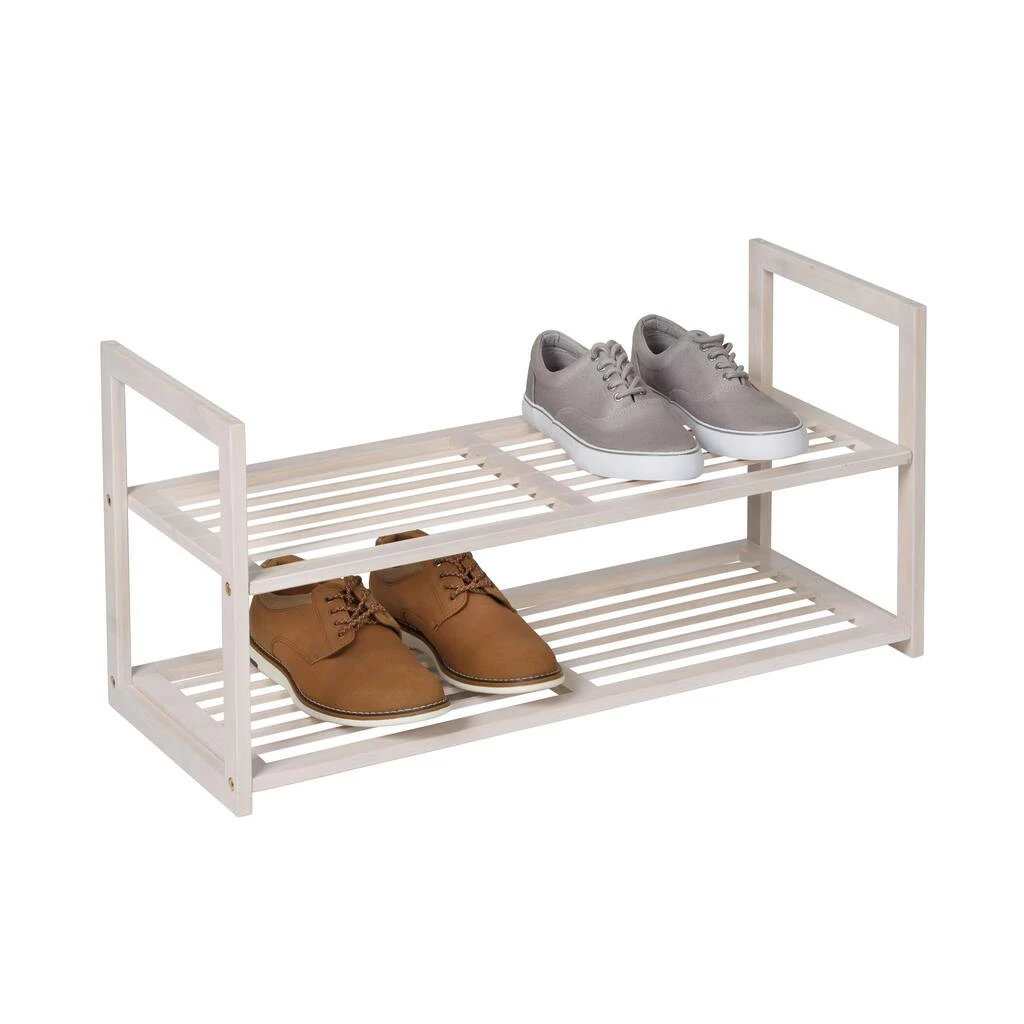 Deals π Honey Can Do White Wash 2-Tier Stackable Bamboo π Shoe Rack β 4 Deals π Honey Can Do White Wash 2-Tier Stackable Bamboo π Shoe Rack β - Image 2