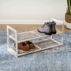 Deals π Honey Can Do White Wash 2-Tier Stackable Bamboo π Shoe Rack β 14 Deals π Honey Can Do White Wash 2-Tier Stackable Bamboo π Shoe Rack β -Honey Can Do Sales Store D654316S 4